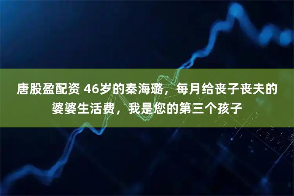 唐股盈配资 46岁的秦海璐，每月给丧子丧夫的婆婆生活费，我是您的第三个孩子